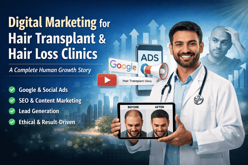 Digital Marketing for Hair Transplant & Hair Loss Clinics – A Complete Human Growth Story