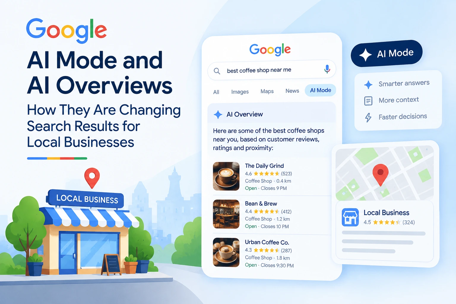 Google AI Mode and AI Overviews: How They Are Changing Search Results for Local Businesses