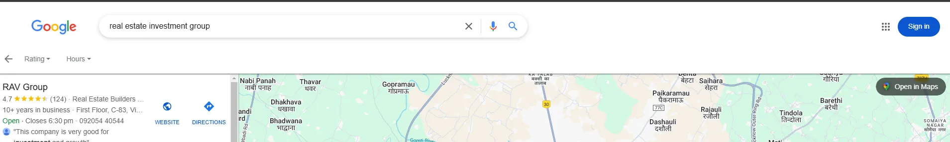 SEO Results