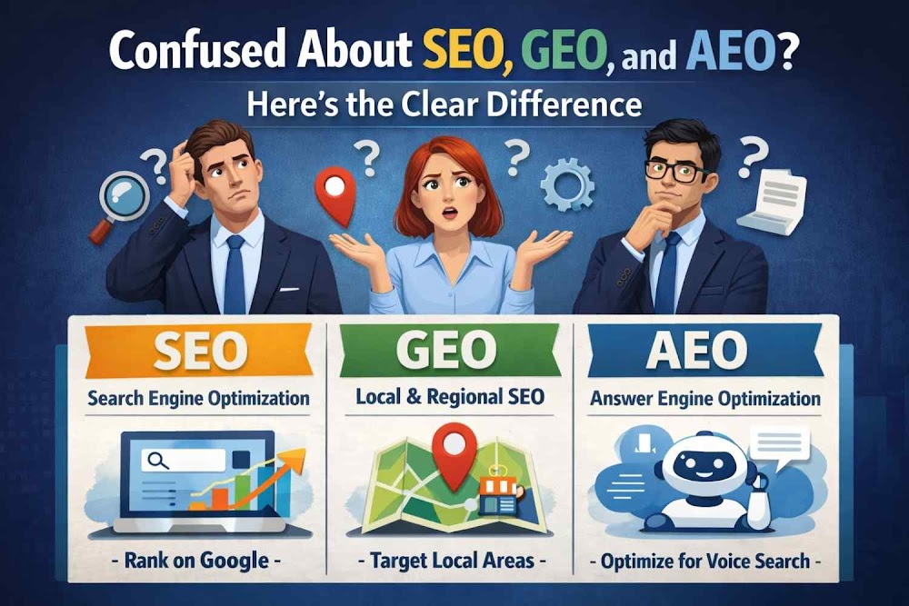 Confused About SEO, GEO, and AEO? Here’s the Clear Difference